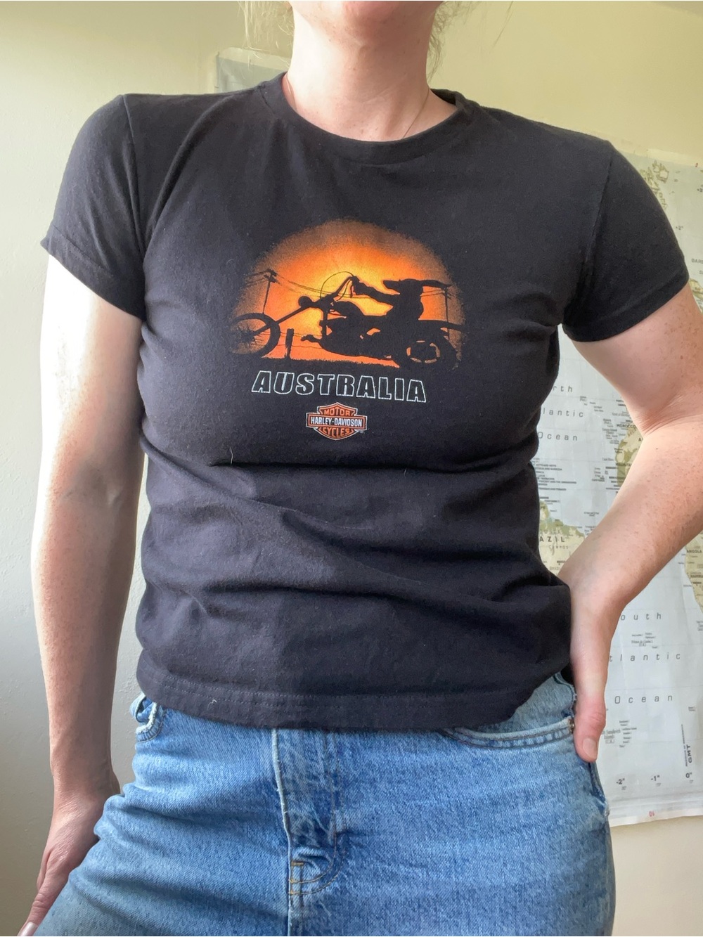 Vintage Y2K Harley Davidson Australia T-Shirt Kangaroo Biker Outback